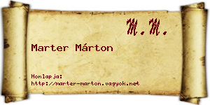 Marter Márton névjegykártya